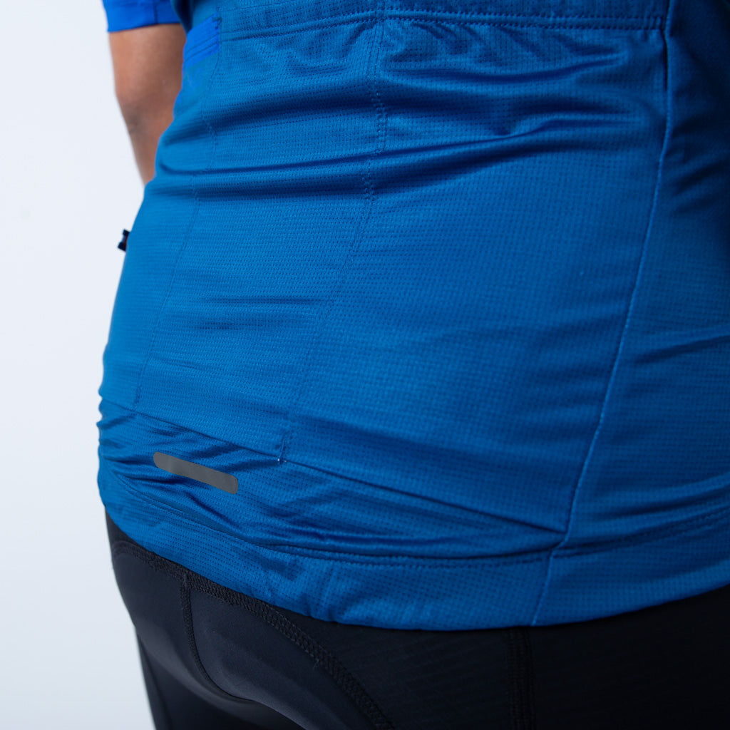Summer Cycling Jersey For Women Back Pocket Details #color_navy