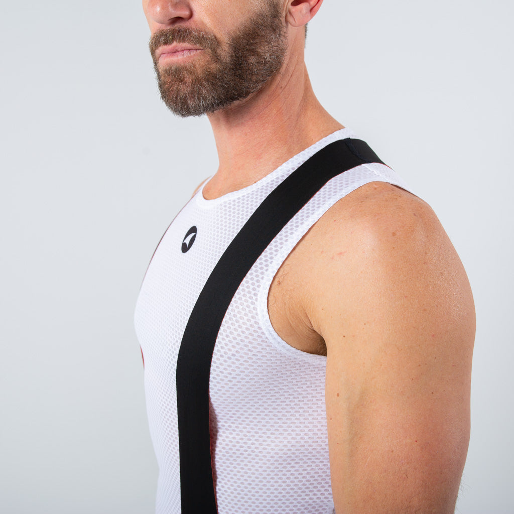 Men's Raw Edge Cut Cycling Bib Shorts - Uppers Detail