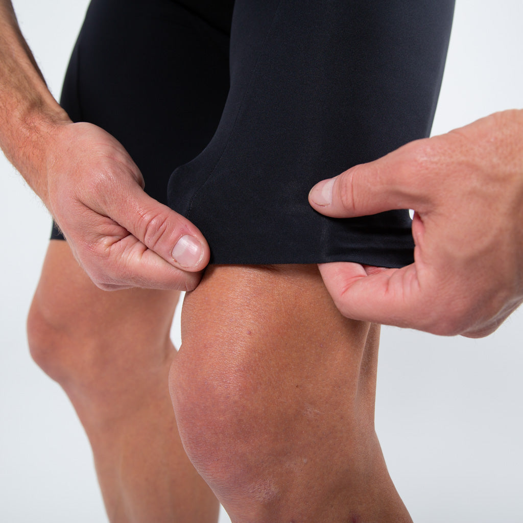 Men's Minimalist Cycling Bib Shorts -  Leg Band Detail