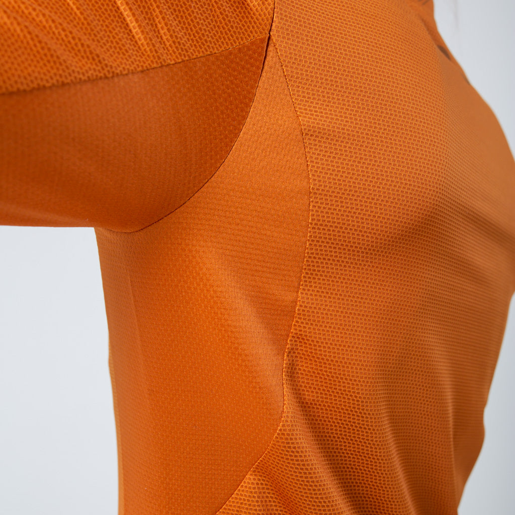 Women's Long Sleeve Mountain Bike Jersey - Underarm Fabric #color_rust