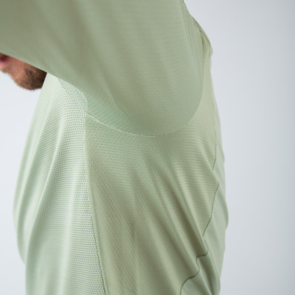 Men's Long Sleeve Mountain Bike Jerseys - Underarm Fabric Detail #color_sage