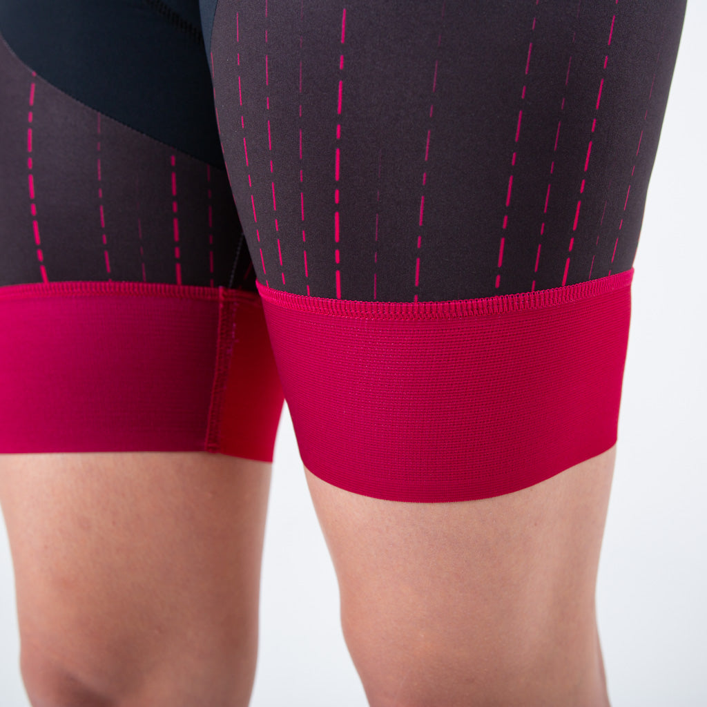 Short Sleeve Triathlon Suit Womens - Leg Bands #color_orchid