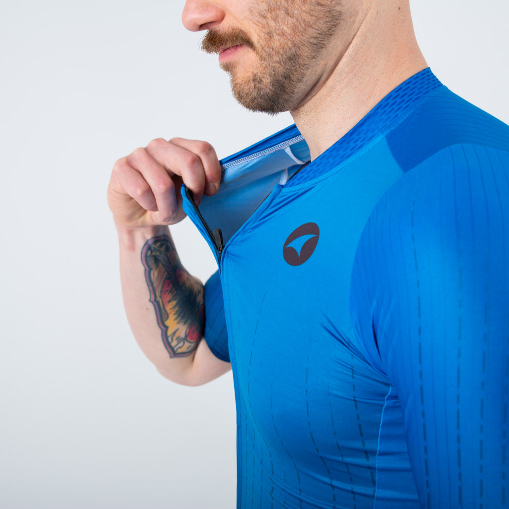 Best Triathlon Tops for Men - Zipper #color_blue