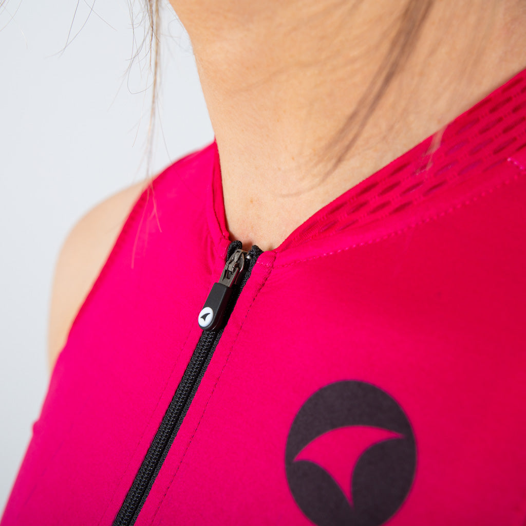 Sleeveless Triathlon Suit Womens - Zipper #color_orchid