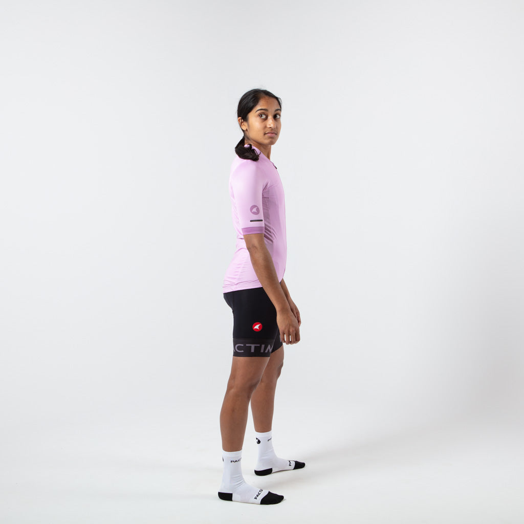 Summer Cycling Jersey For Women On Body Right #color_lilac