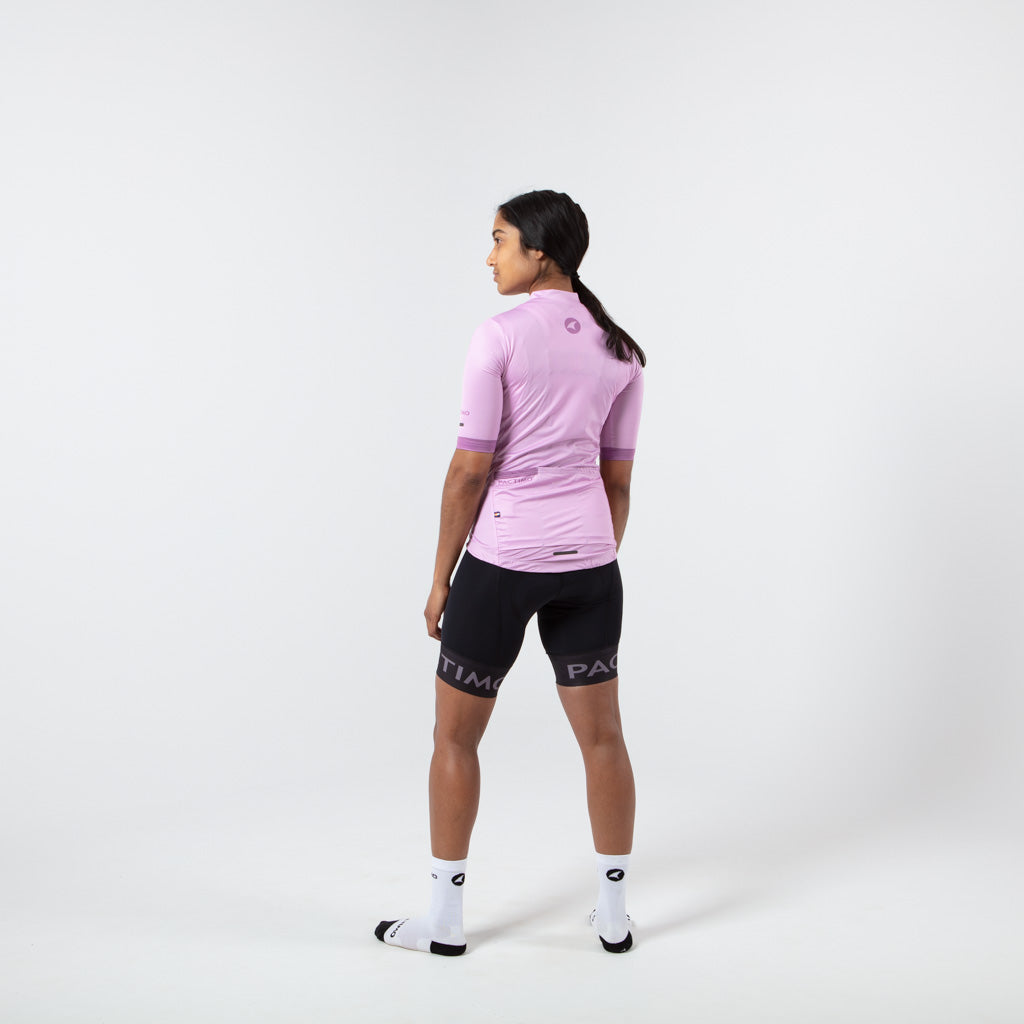 Summer Cycling Jersey For Women On Body Back Left #color_lilac