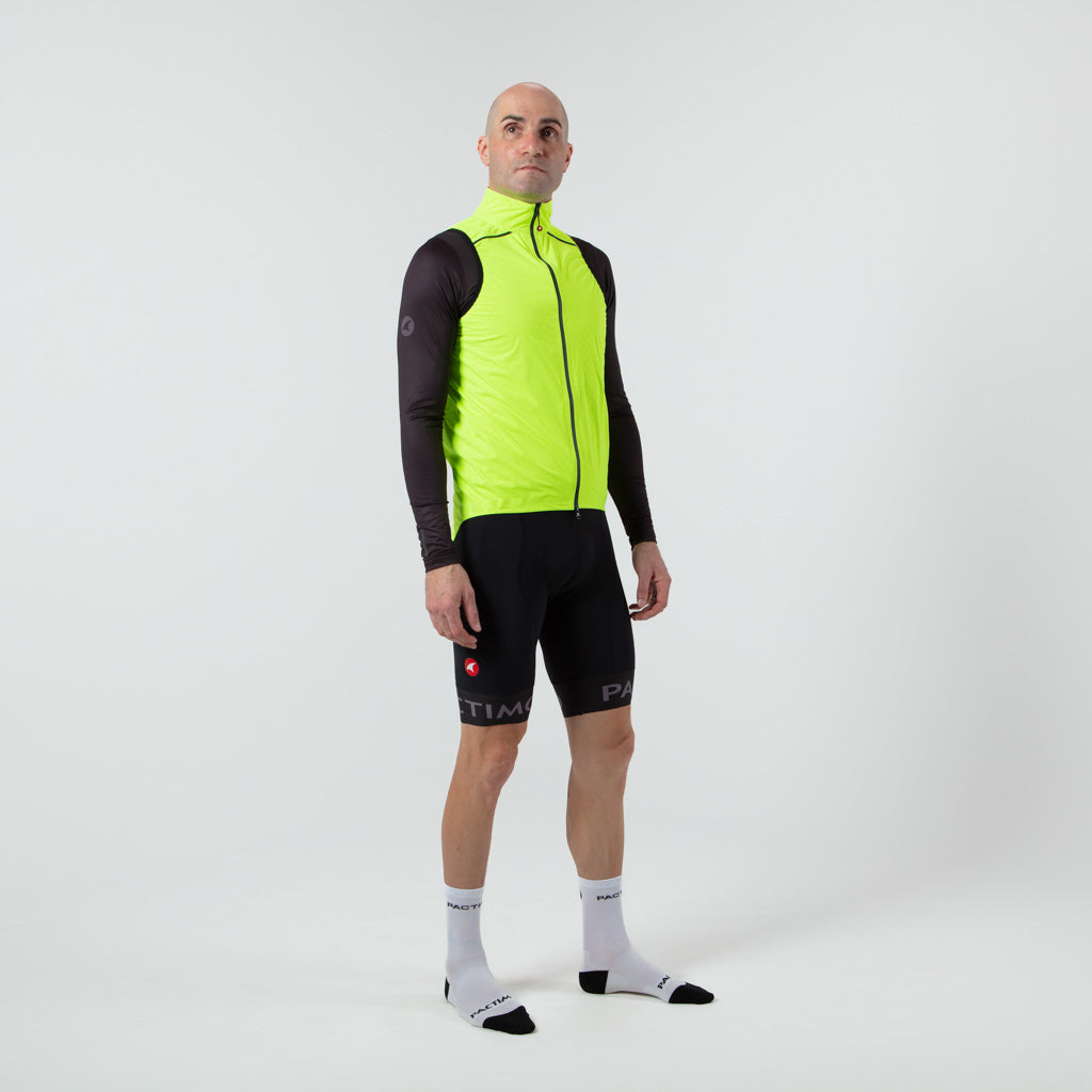 Waterproof Cycling Rain Vest for Men Right Side View #color_manic-yellow