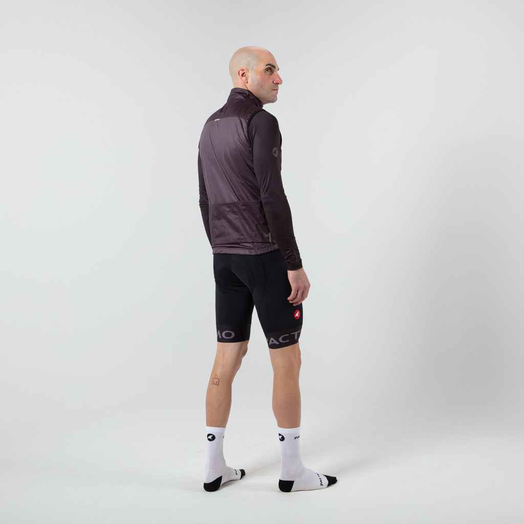 Men's Cool Weather Cycling Vest With Pockets On Body Right #color_charcoal