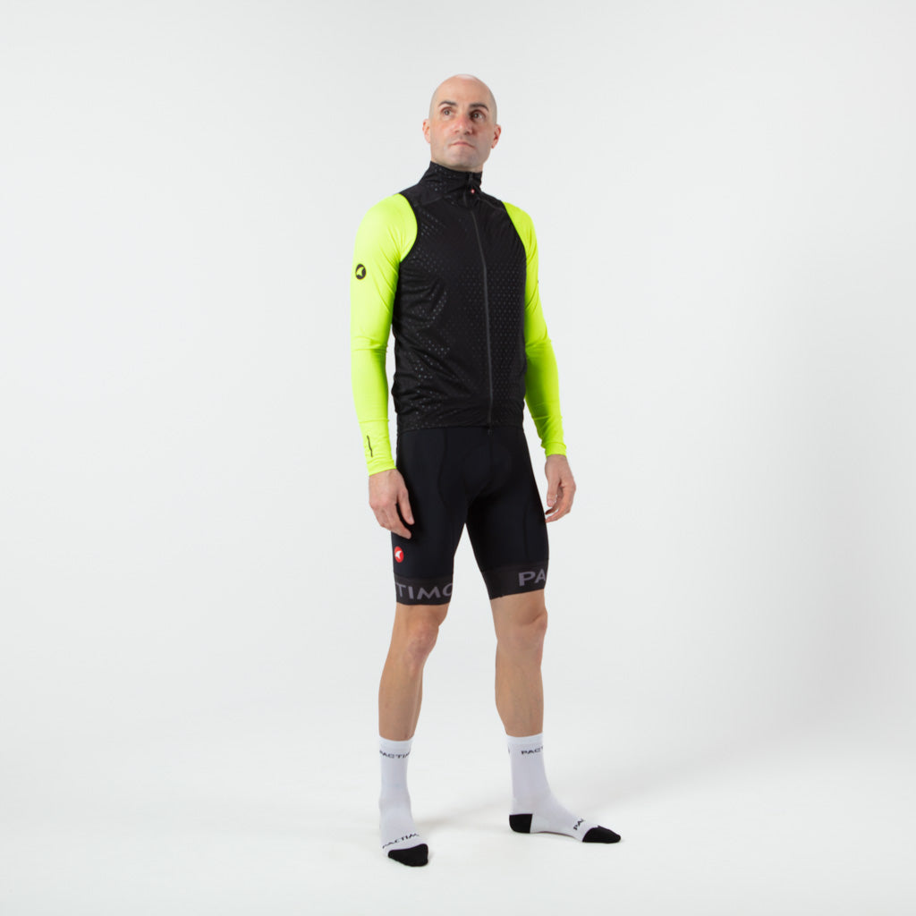 Waterproof Cycling Rain Vest for Men on body Right View #color_black