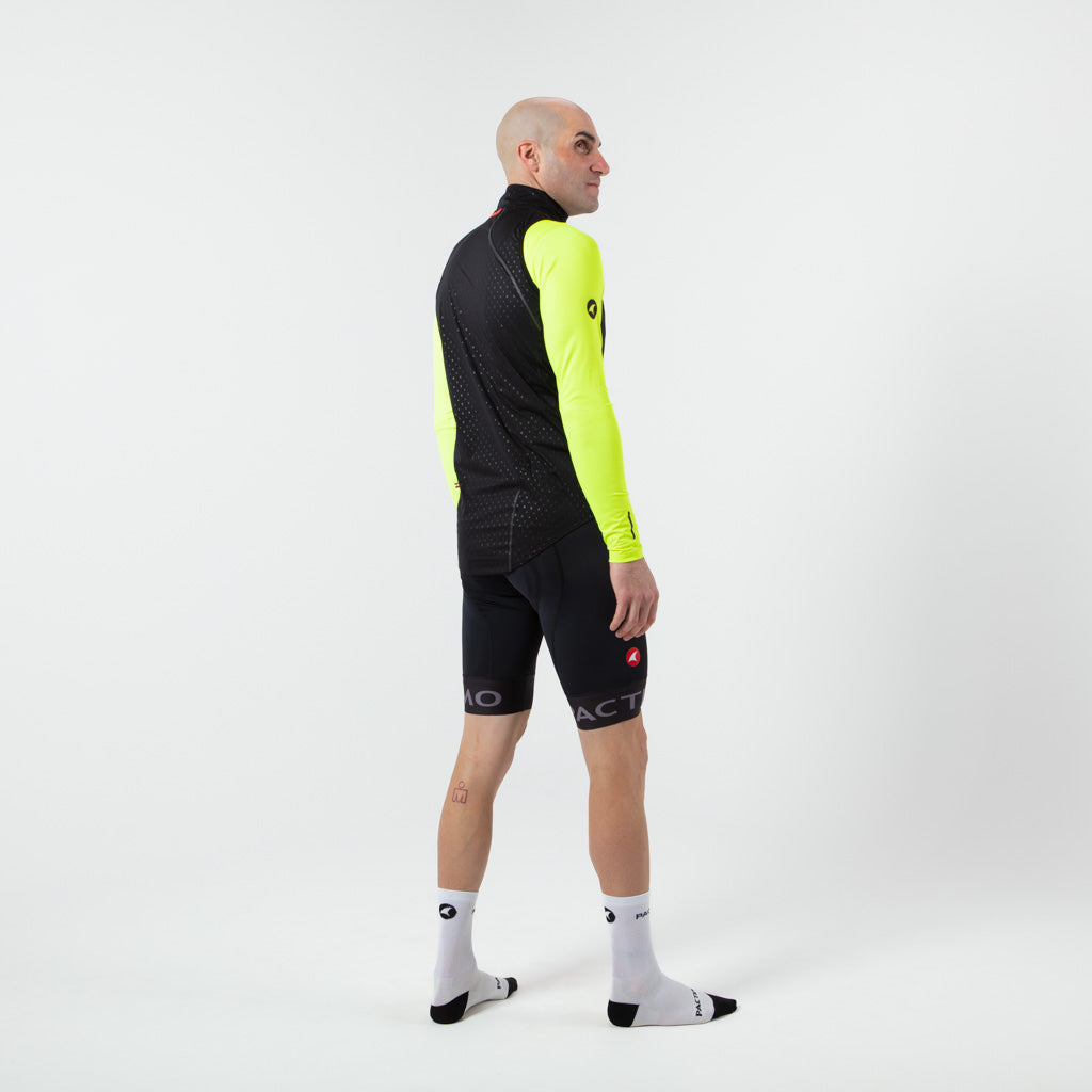 Waterproof Cycling Rain Vest for Men on body Back Right View #color_black