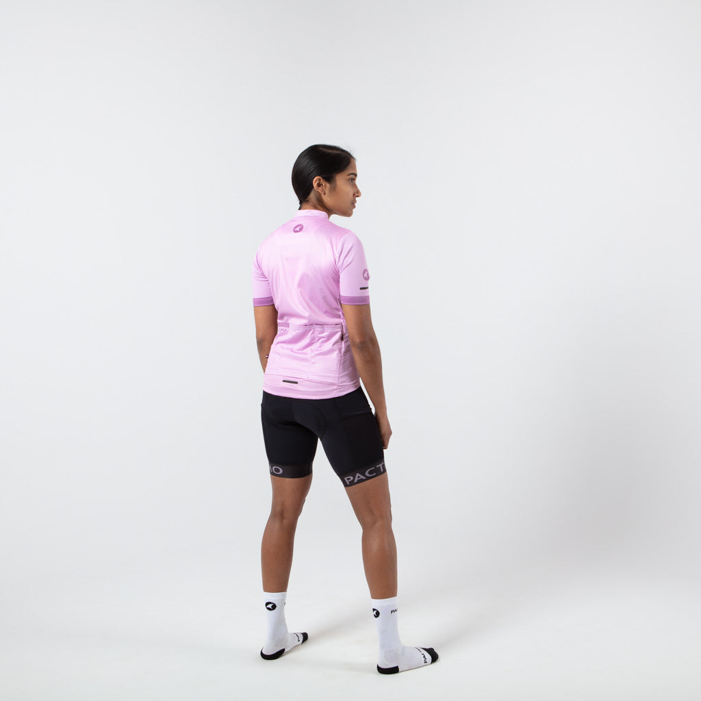Womens Bike Jersey On Body Back View #color_lilac