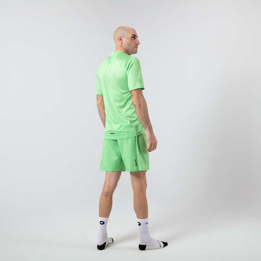 Men's Running Shorts - Back View #color_washed-lime