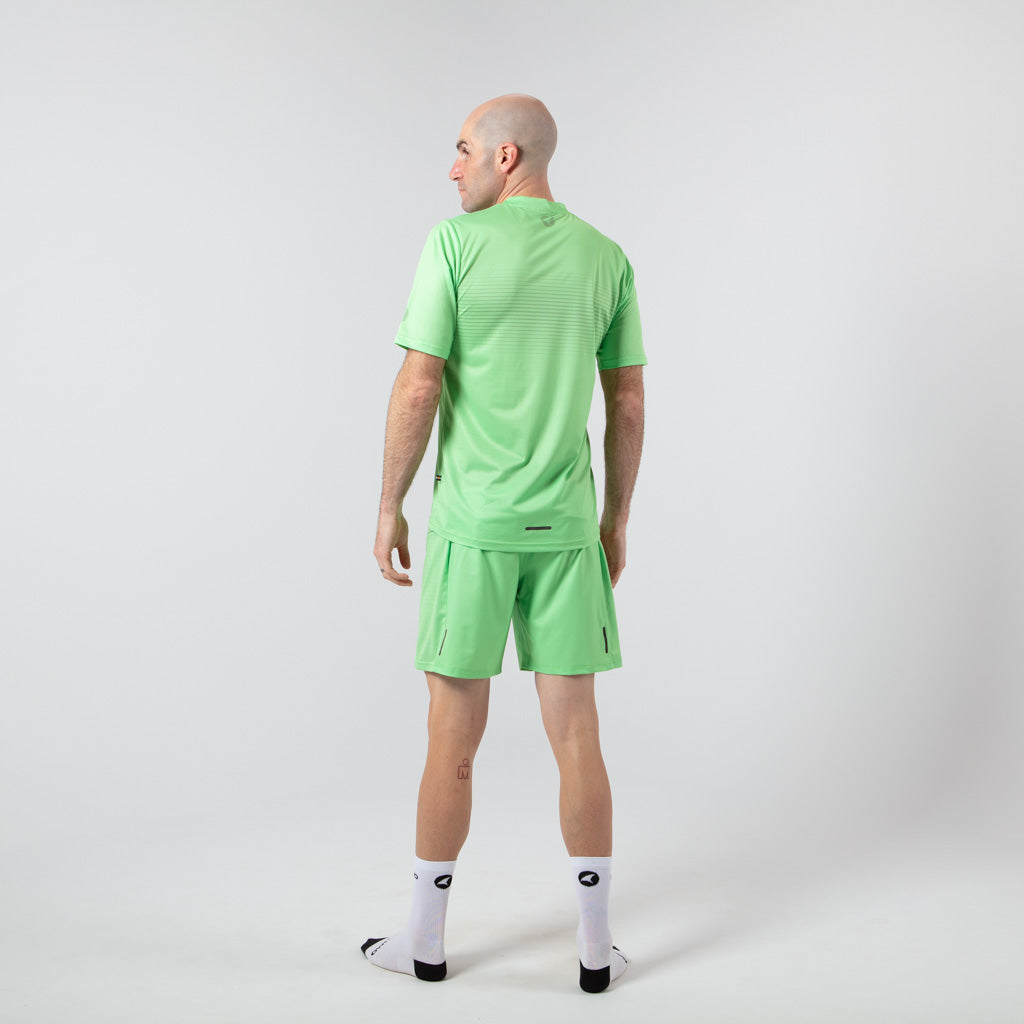 Men's Running Shorts on body - on body Back View #color_washed-lime
