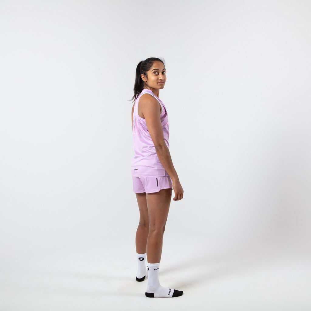 Women's Running Singlet - on body Side View #color_lilac
