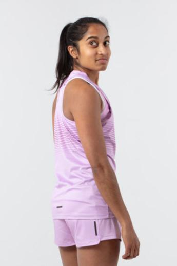 Women's Running Singlet - on body Side View #color_lilac