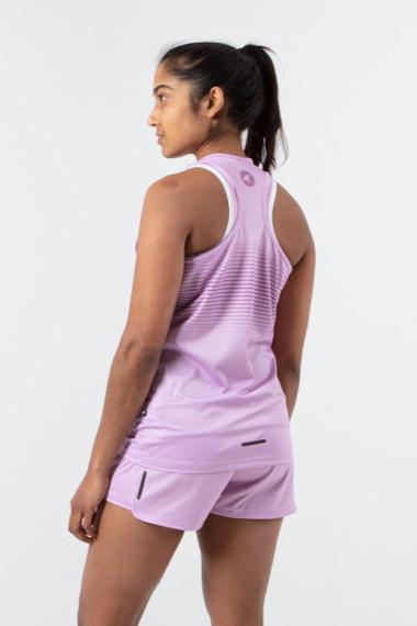 Women's Running Singlet - on body Back View #color_lilac