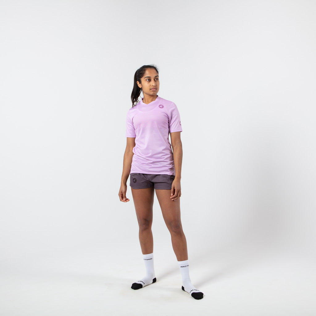 Women's Running Shirt - on body Front View #color_lilac