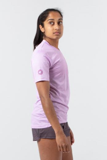 Women's Running Shirt - on body Side View #color_lilac