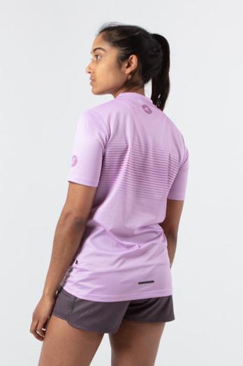 Women's Running Shirt - on body Back Left View #color_lilac