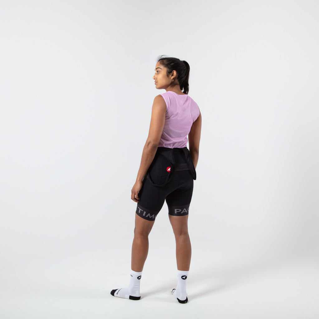Women's Lightweight Sleeveless Cycling Base Layer - On Body Back Left View #color_lilac