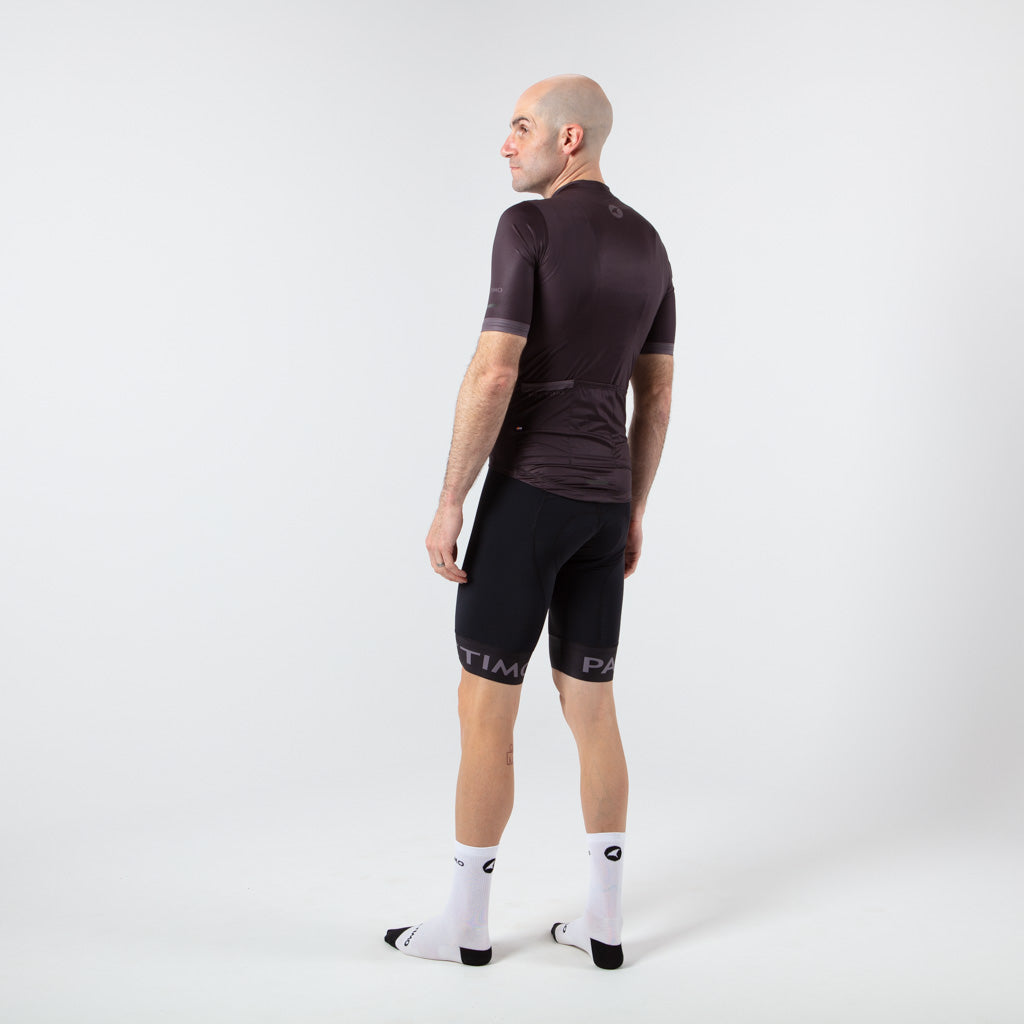 Summer Cycling Jersey For Men On Body Back View #color_black