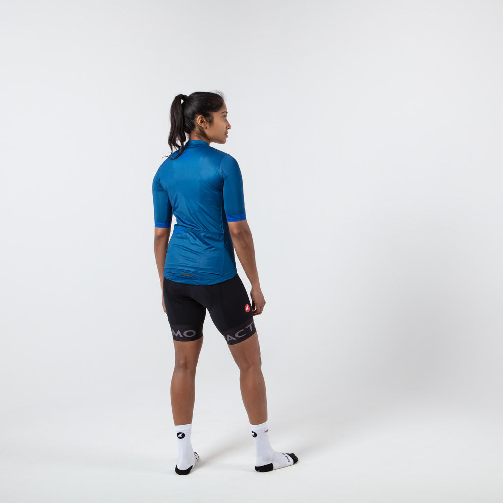 Summer Cycling Jersey For Women On Body Back #color_navy