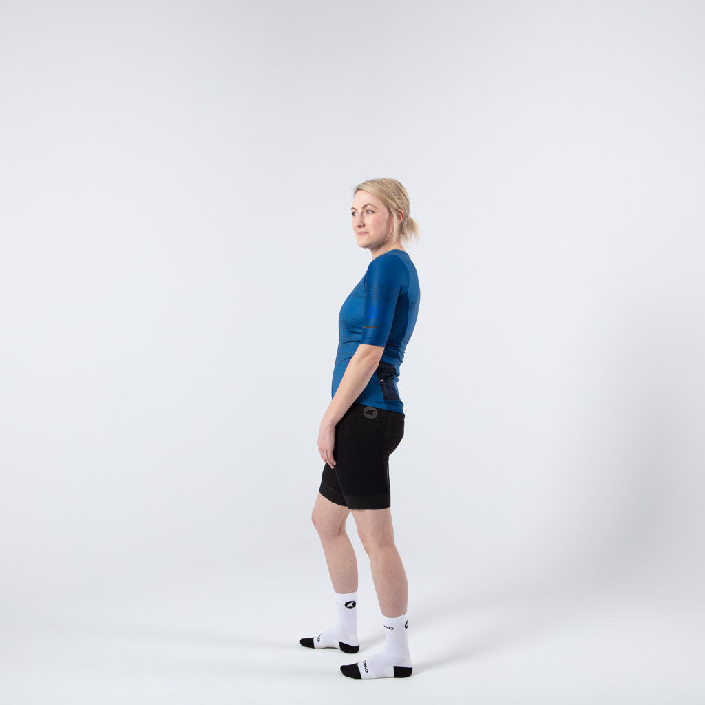 Five Pocket Cycling Jersey for Women On Body Left Side #color_navy