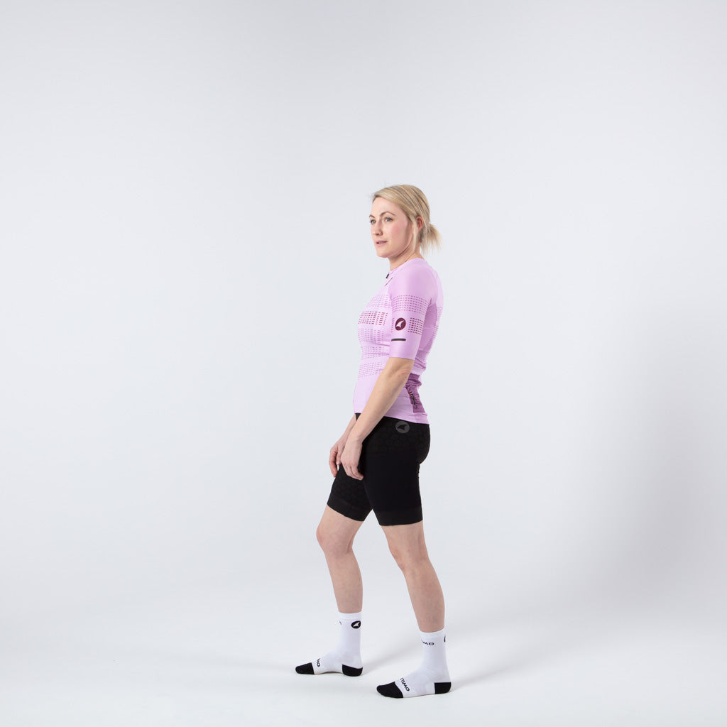 Five Pocket Cycling Jersey for Women On Body Left Side #color_lilac