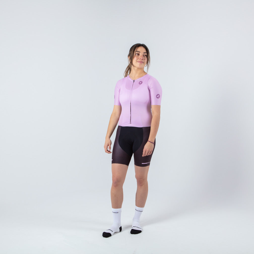 Women's Lightweight Cycling - Skinsuit on body Front View #color_lilac