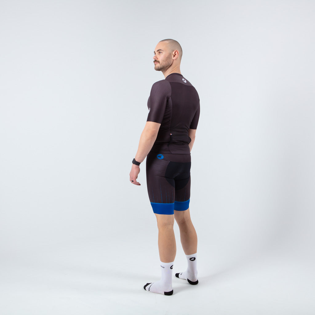 Best Triathlon Tops for Men - on body Back View #color_charcoal