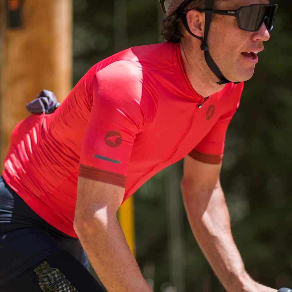 Summer Cycling Jersey For Men - On The Road #color_garnet