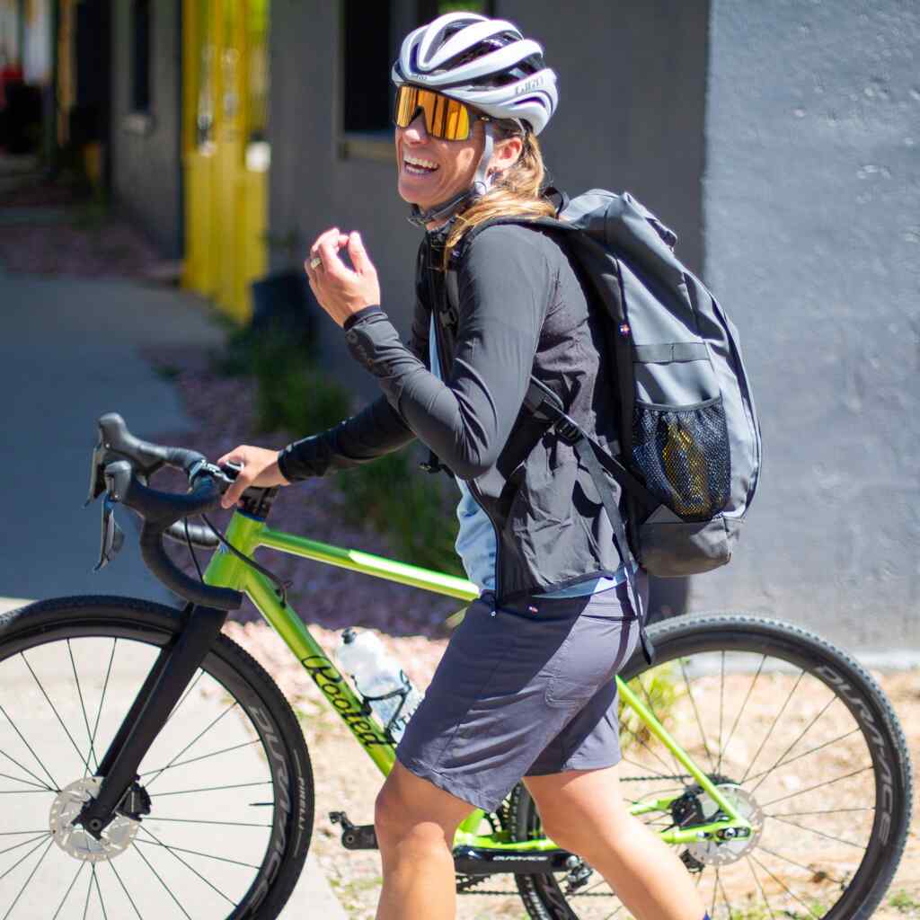 Womens Mountain Bike Shorts - Range On Bike #color_dark-grey