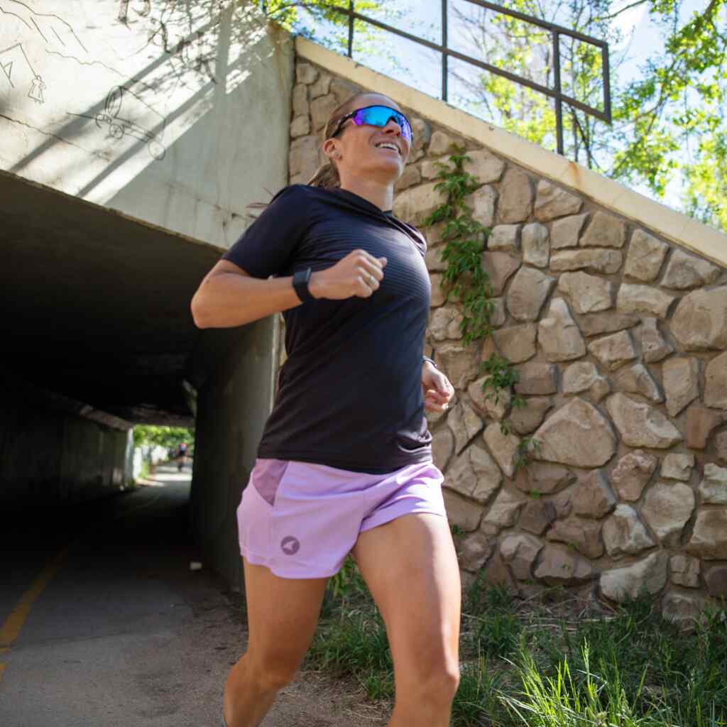 Women's Running Shorts - In Action #color_lilac