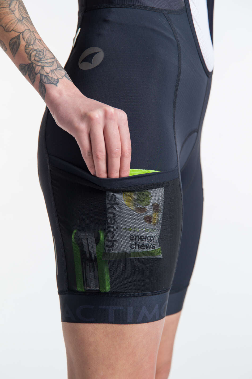 Women's Bike Shorts with Pockets - Mesh Thigh Pocket