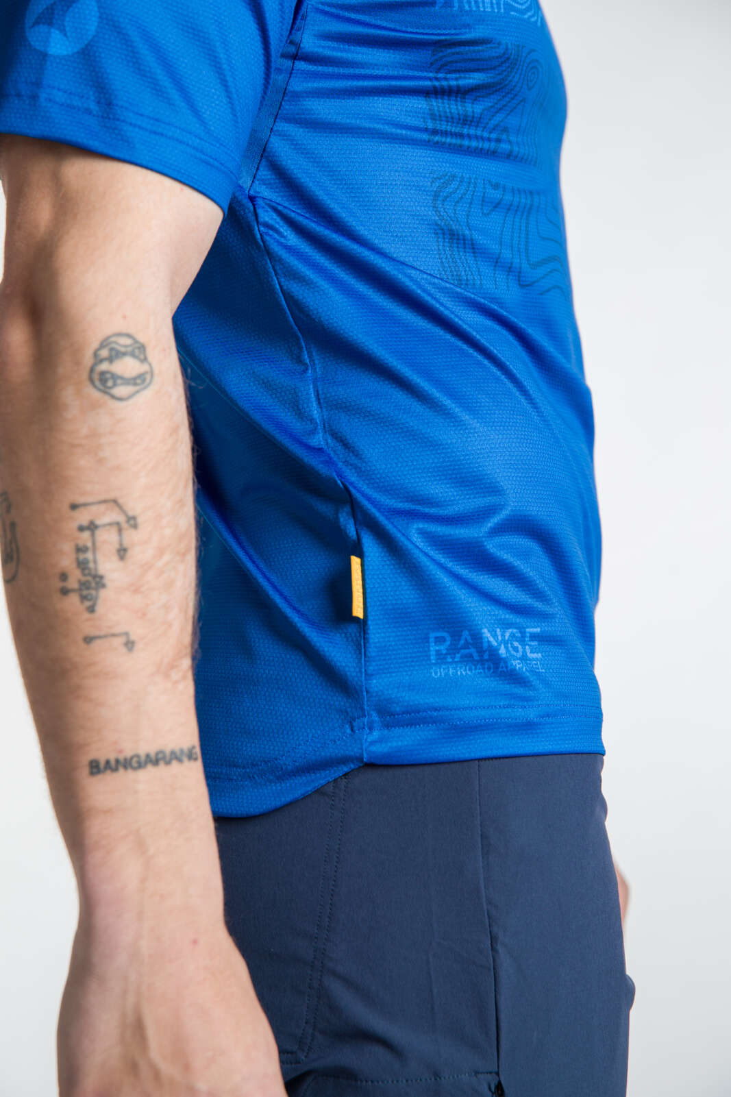 Men's Blue MTB Jersey - Range Trail Fabric Detail