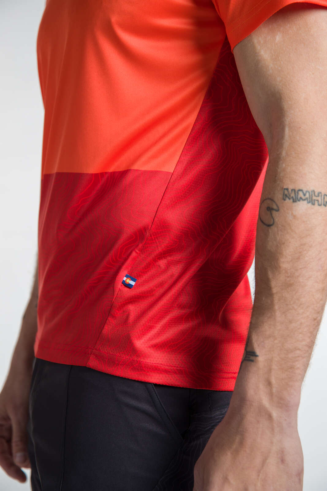 Charcoal MTB Jersey for Men - Apex Fabric Detail