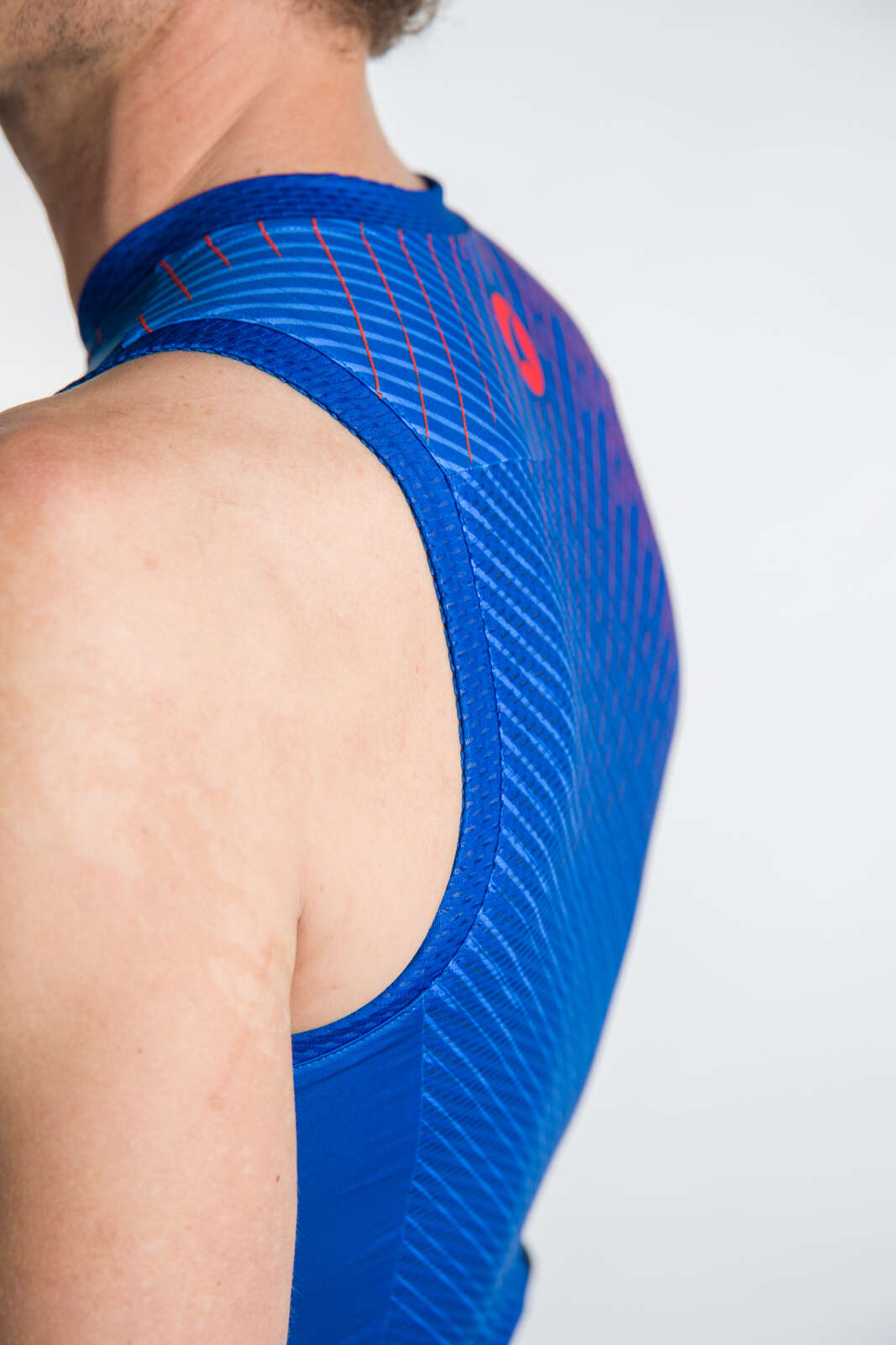 Men's Blue Sleeveless Triathlon Suit - Arm Opening