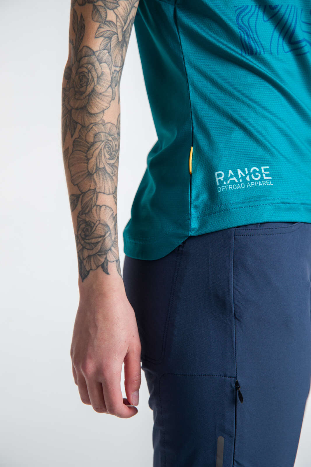 Women's Teal Mountain Bike Jerseys - Range Logo