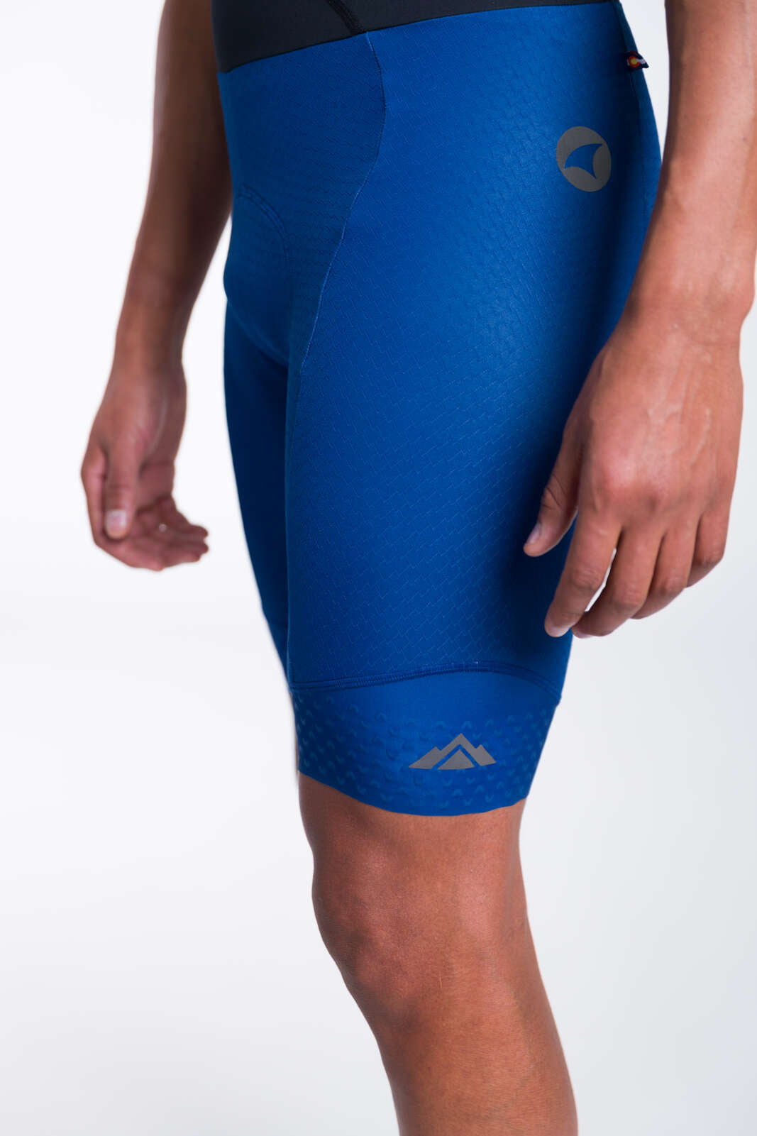 Men's Summit Raptor Navy Blue Cycling Bibs - Leg Band Reflective Logo