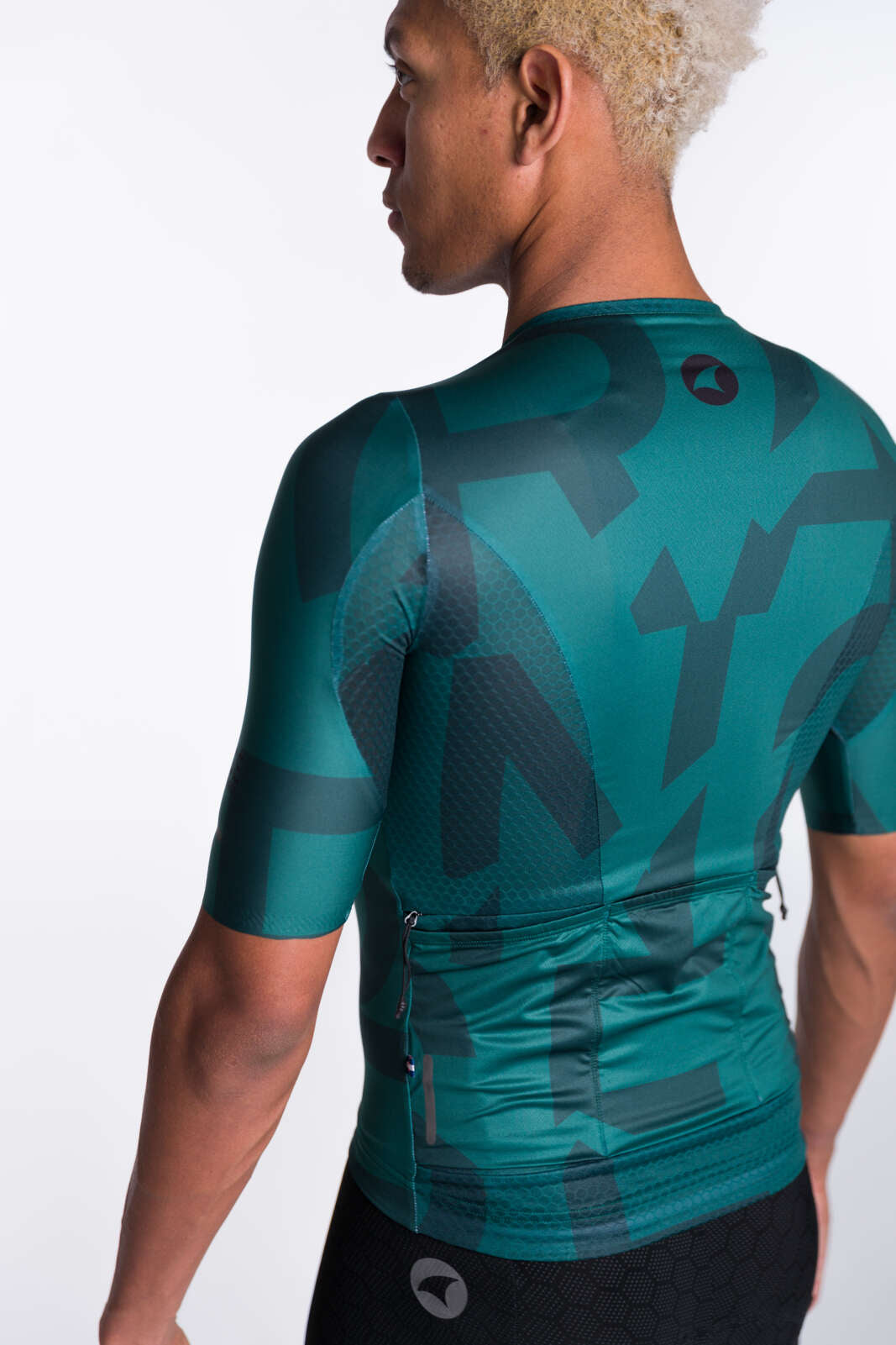 Men's Forest Green 5 Pocket Cycling Jersey - Back View