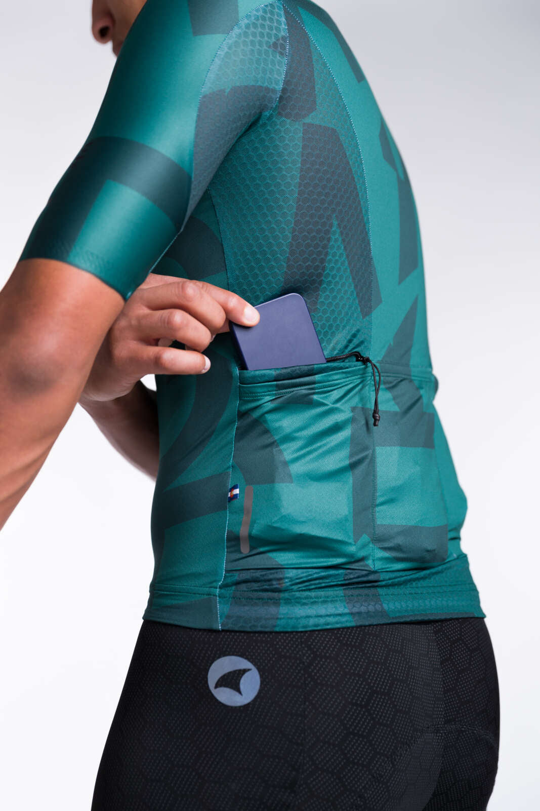 Men's Forest Green Cargo Cycling Jersey - Pocket Detail