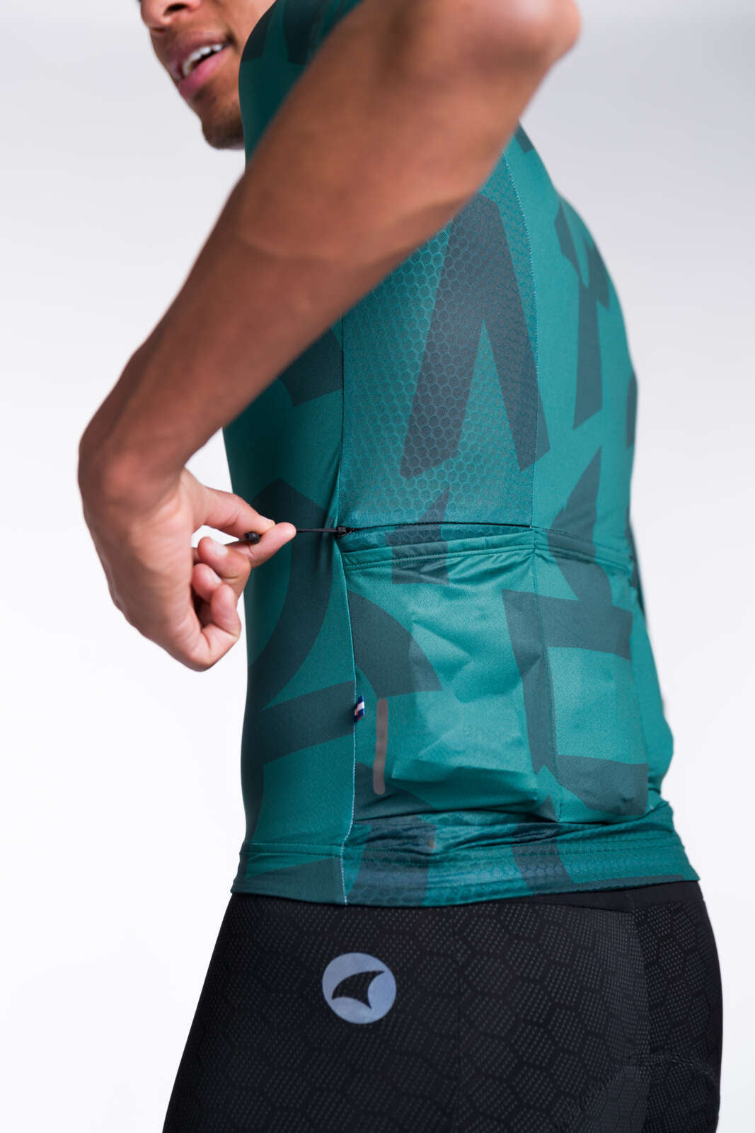 Men's Forest Green Cargo Cycling Jersey - Zippered Pocket