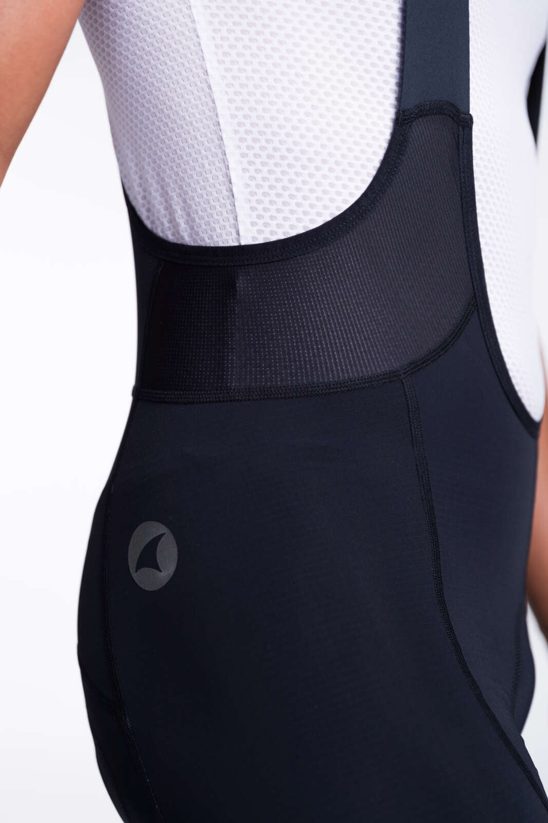 Men's Black Cycling Bibs - Ascent Vector mesh Waist