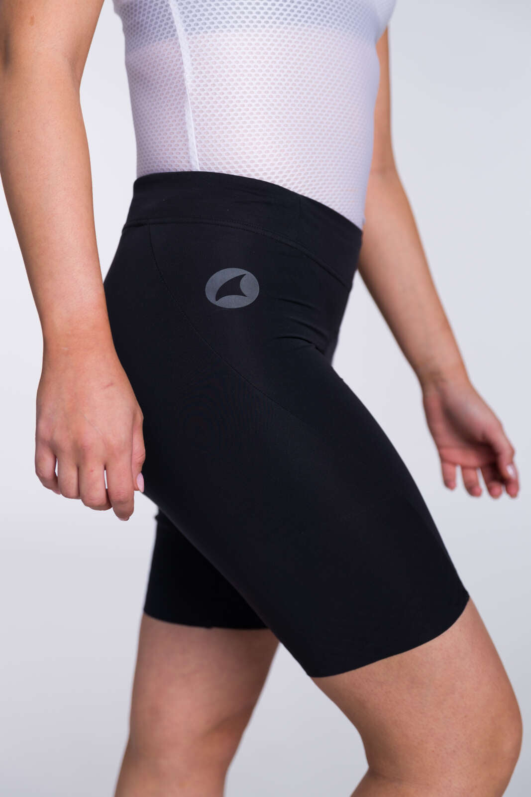 Women's Black Cycling Shorts - Side View