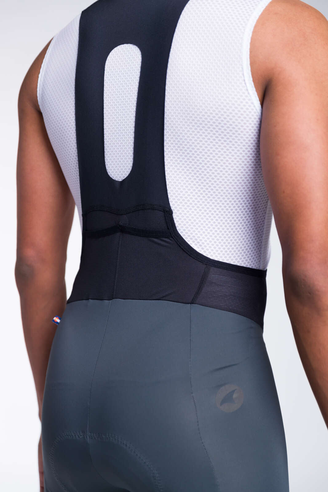 Men's Charcoal Cycling Bibs- Back Uppers & Pockets