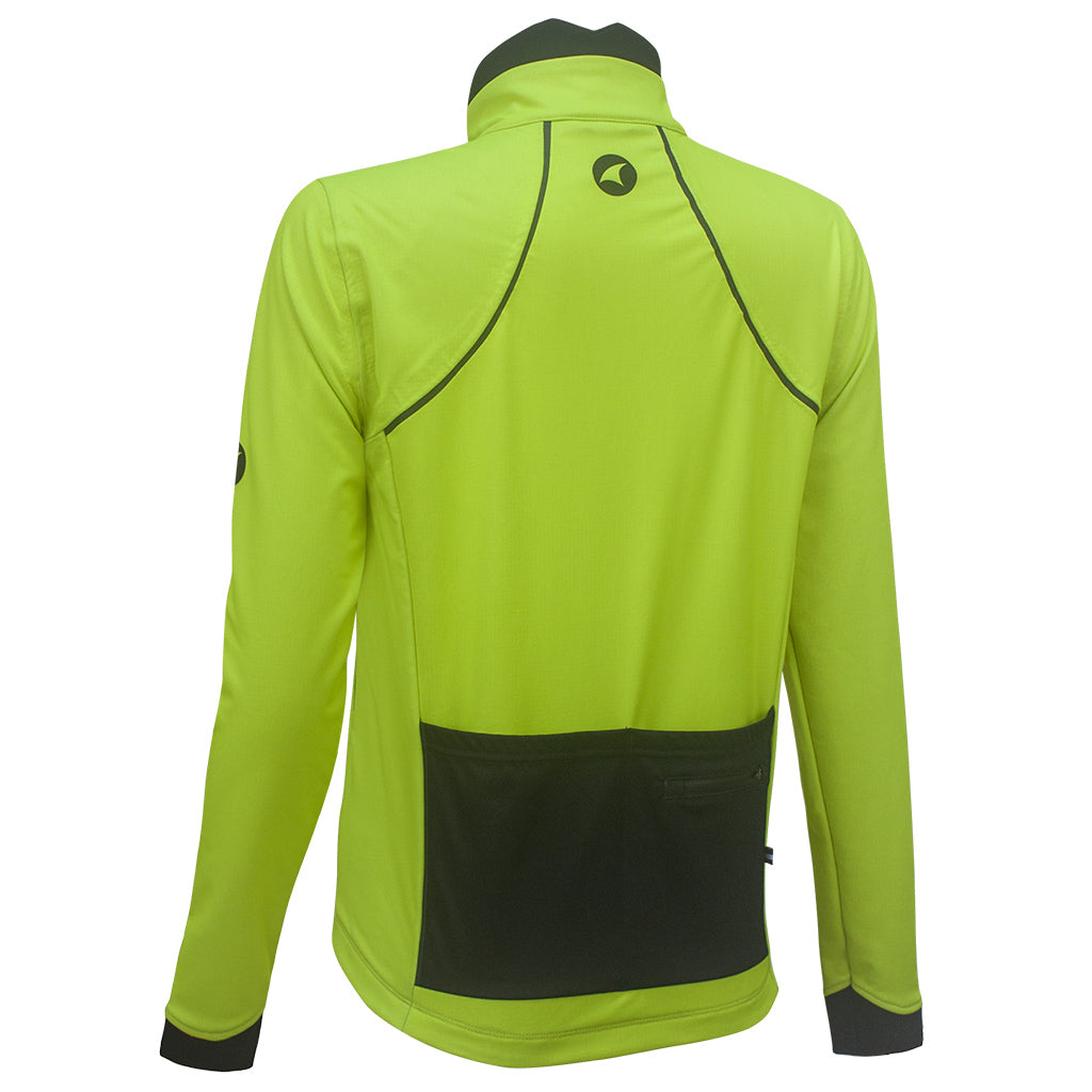 Women's High-Viz Winter Cycling Jacket - Back View #color_manic-yellow