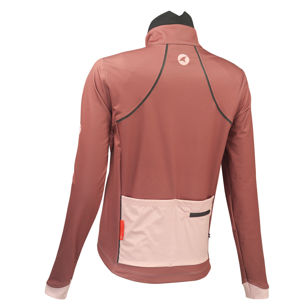 Women's Winter Cycling Jacket - Back View #color_dusty-burgundy
