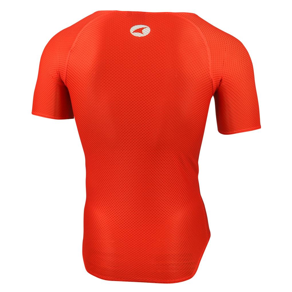 Men's Orange Mesh Short Sleeve Base Layer - Back View