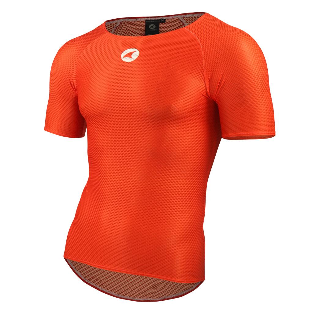 Men's Red Mesh Short Sleeve Base Layer - Front View