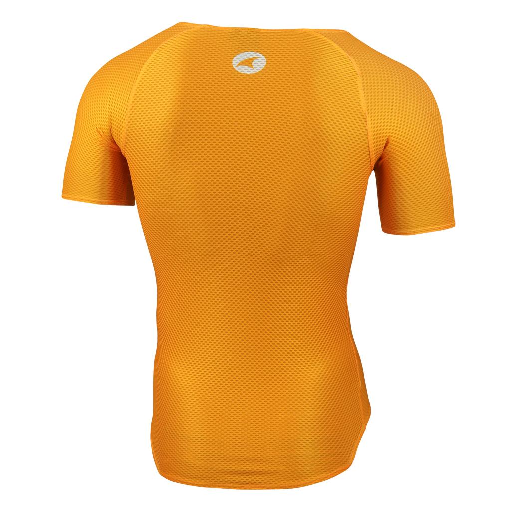 Men's Orange Mesh Short Sleeve Base Layer - Back View